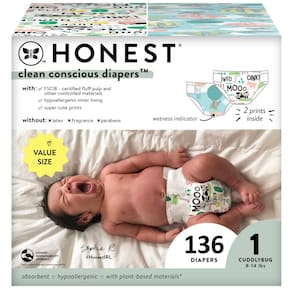 Fraldas The Honest Company Clean Conscious, tamanho de 1 a 14 libras