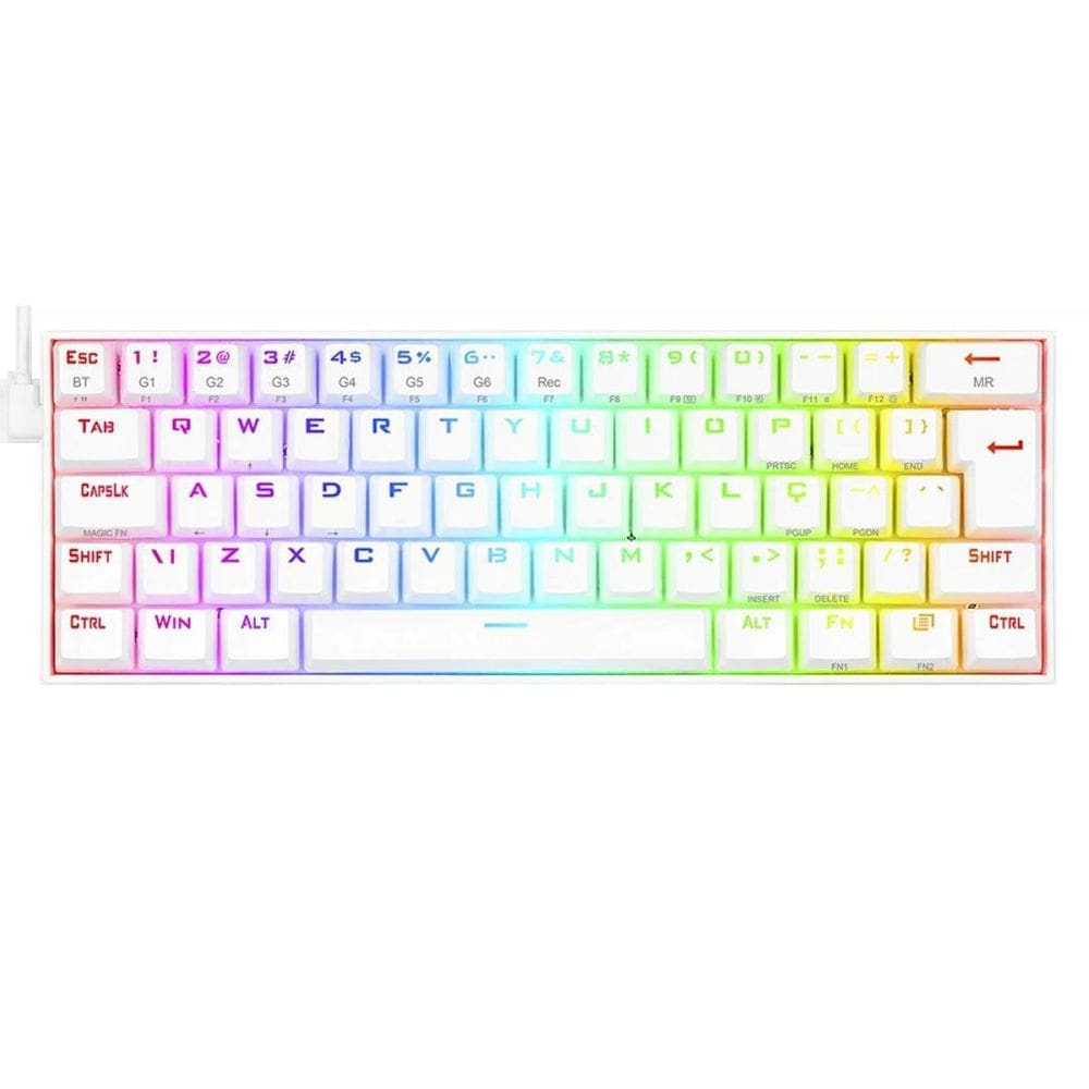 Teclado Mecânico Gamer Redragon Draconic Branco Rgb