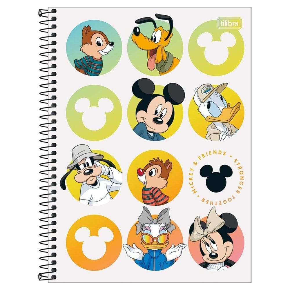 Caderno Univ 10 Matérias 160Fl Mickey Real Life Poá Tilibra