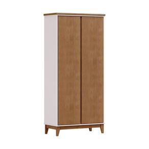 Armário Organizador com 2 Portas 82,5x179x40,5 Cm Off White/Freijó