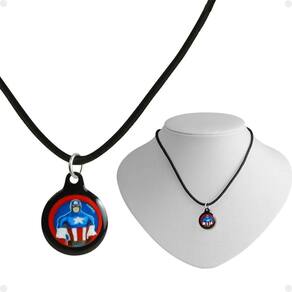 Colar Infantil Menino + Pingente Premium Capitão America