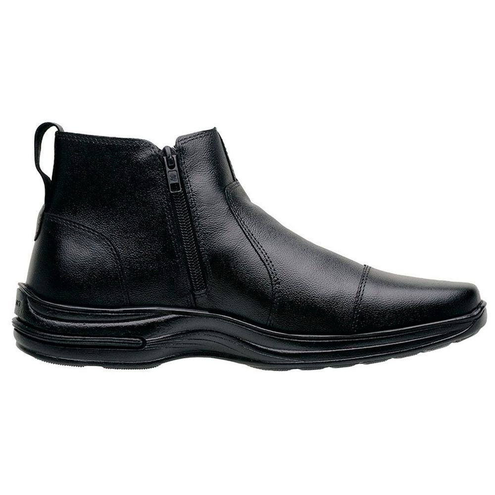 Botina Masculina Confort Com Ziper Preta