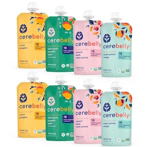 Bolsas de comida para bebês Cerebelly Organic, 6 meses ou mais, 4 onças, 16 nutrientes
