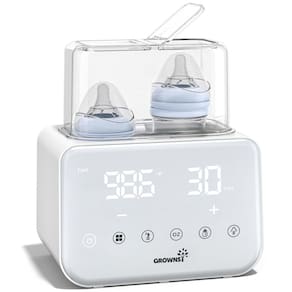Aquecedor de mamadeiras GROWNSY 10 em 1 com controle de temperatura rápido e preciso