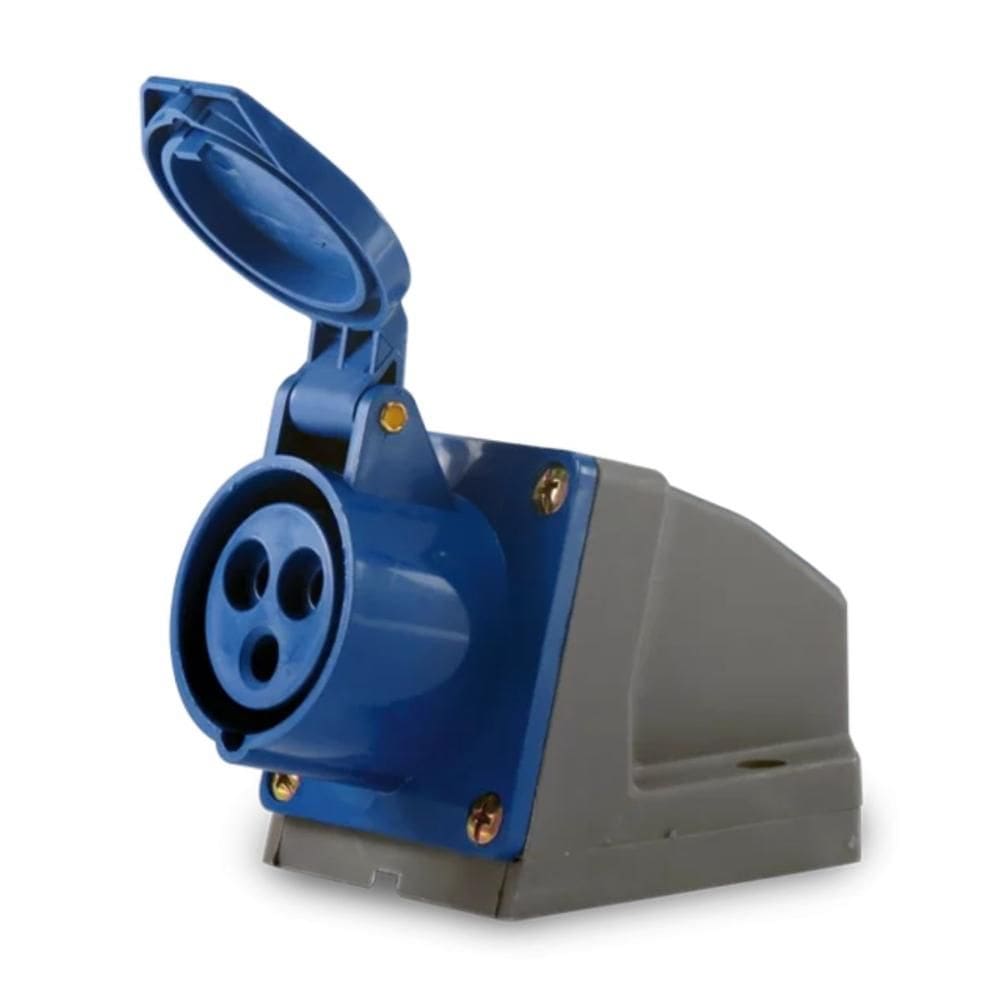 Tomada Sobrepor Soprano 3P+T IP44 9H 16A 220/240Vca Azul