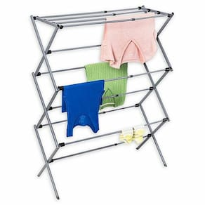 Varal De Chao Secador De Roupas Dobravel Telescopico Vertical Extensivel Com 11 Grades Portatil