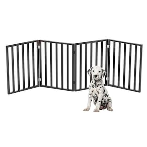 Portão interno para animais de estimação PETMAKER dobrável de 4 painéis 72x60cm (preto)