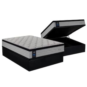 Cama Box Baú Casal: Colchão Molas Ensacadas Sealy Posturepedic Passion + Base Preto(138X188)