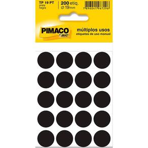 Etiqueta Multiuso Ø 19 Mm 10 Folhas Tp19 Preto Pimaco