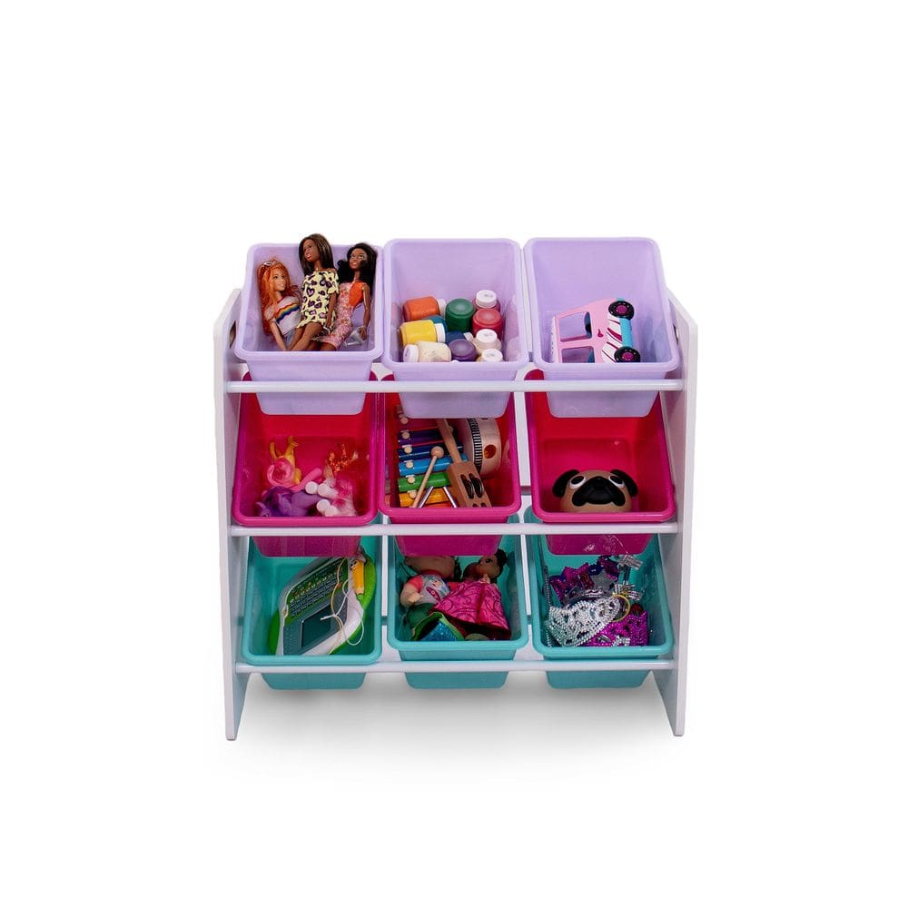 Organizador de armazenamento de brinquedos Humble Crew Forever com 9 caixas brancas