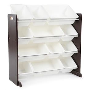 Organizador de brinquedos Humble Crew Modern com 12 caixas de café expresso/branco
