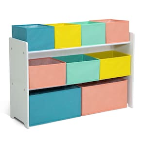 Organizador de brinquedos Delta Children Deluxe Multi-Bin branco com caixas