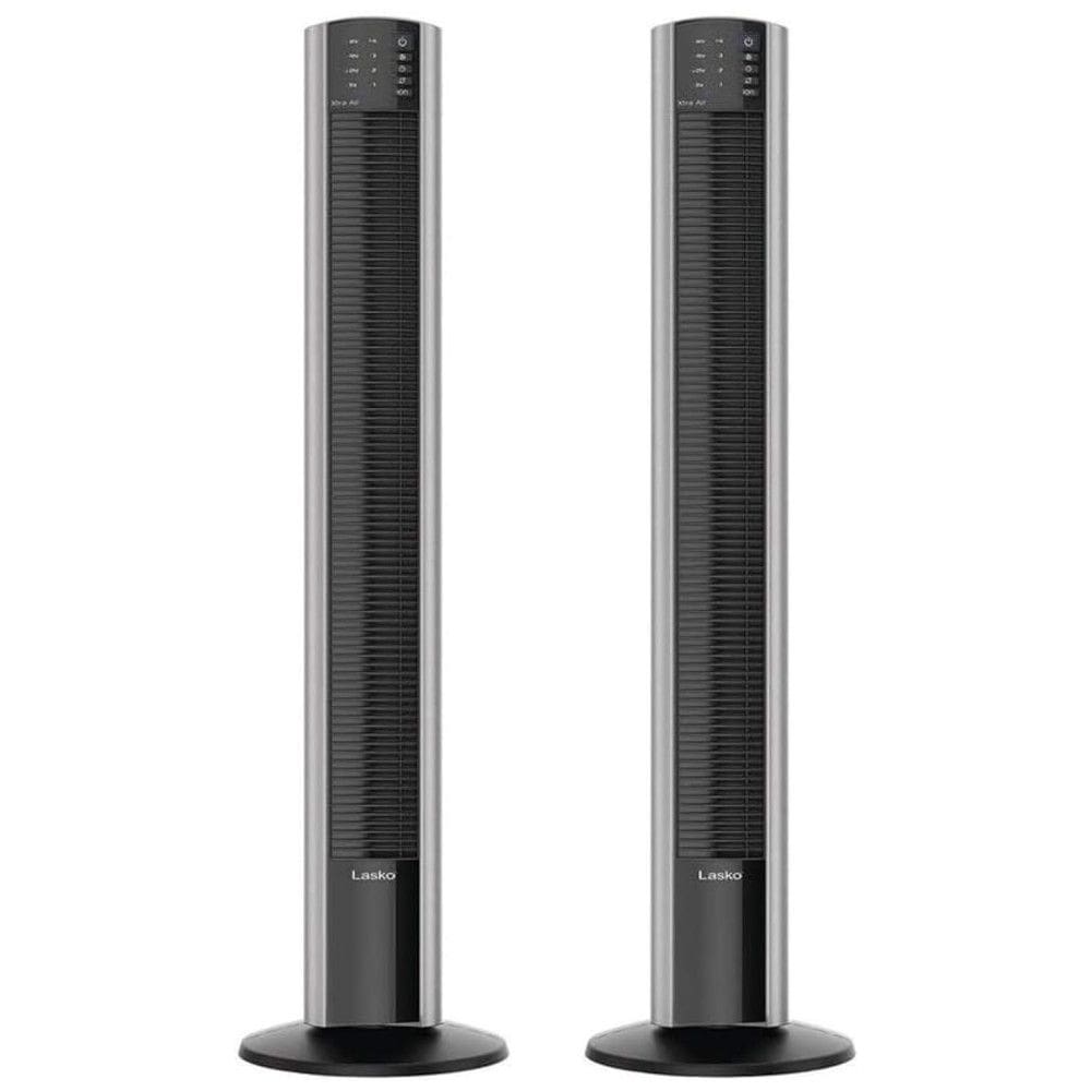 Ventilador de Torre XtraAir com Controle Remoto, Ionizador de Ar para Sala, Quarto, Escritório e Mais, Pacote com 2,Lasko