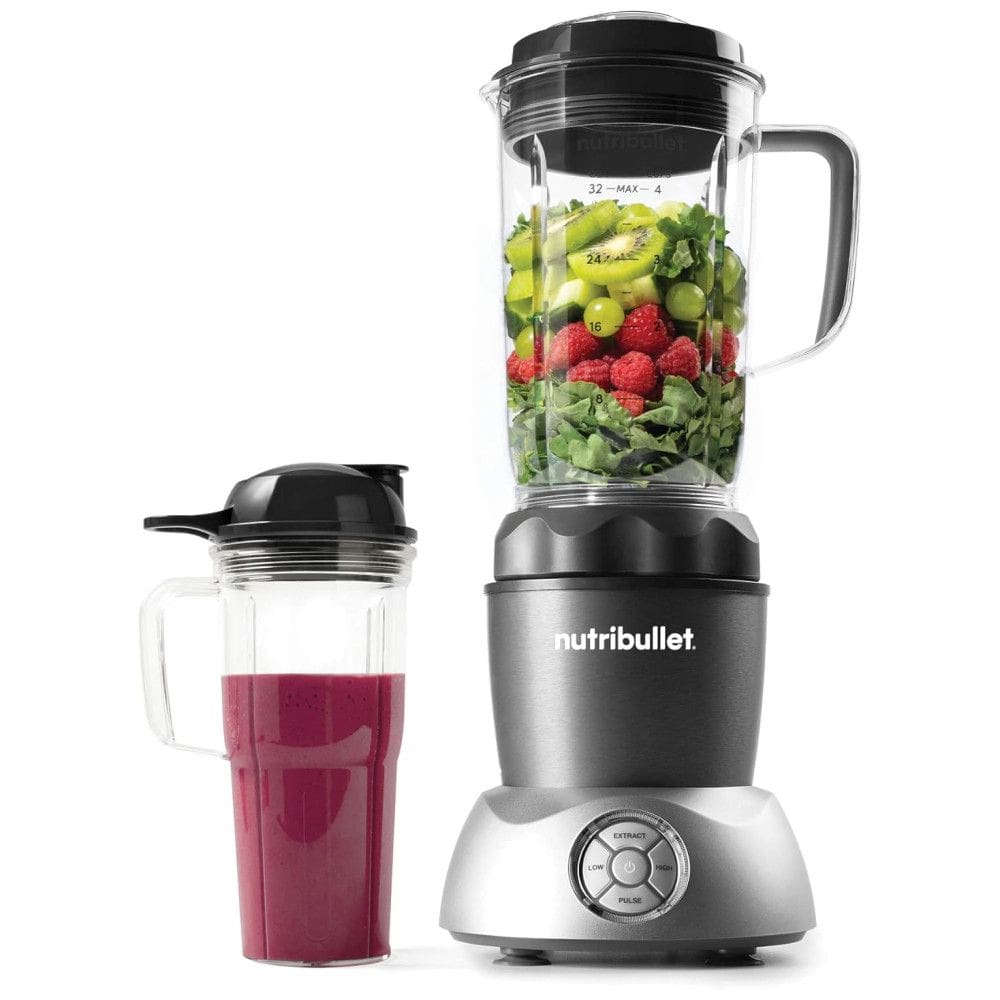 Liquidificador Portátil para Shakes e Smoothies com 2 Velocidades e Capacidade de 950mL, 1000W, NutriBullet, Cinza