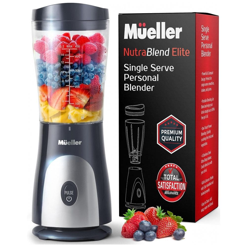 Liquidificador Pessoal Portátil 440mL, 110V, Mueller Áustria, Cinza
