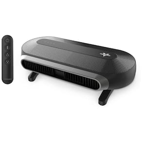 Ventilador de Torre Horizontal, Estilo Moderno com Inclinação Ajustável, 5 Velocidades, Silencioso, Controle Remoto e Digital, 110V, Vornado, Preto