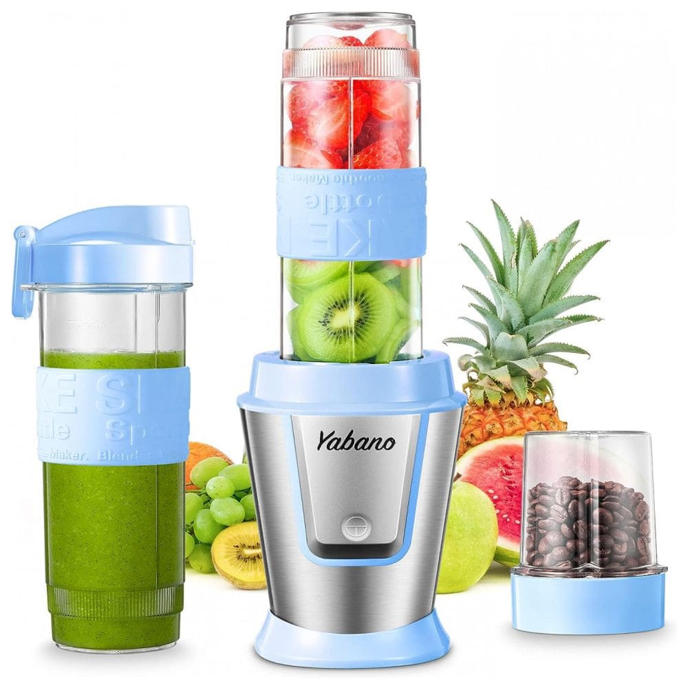 Mini Liquidificador Portátil 590mL em Aço Inoxidável, 500W, 110v, YABANO, Prateado