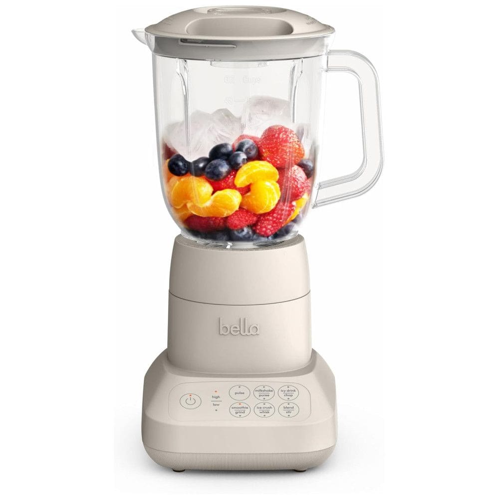 Liquidificador de Bancada e Espremedor com 10 Velocidades, Capacidade de 1,4L e Lâmina de Aço Inoxidável, 110V 450W, BELLA, Branco