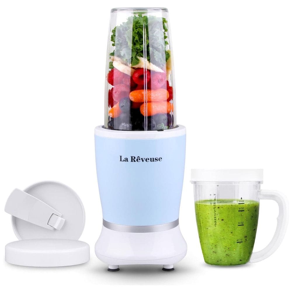 Liquidificador Portátil com Trava de Segurança, sem BPA e Caneca de 295mL, 250W, La Reveuse, Azul Celeste