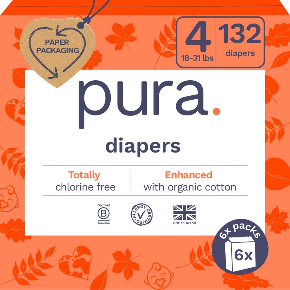 Fraldas Pura Size 4: algodão orgânico hipoalergênico ecológico