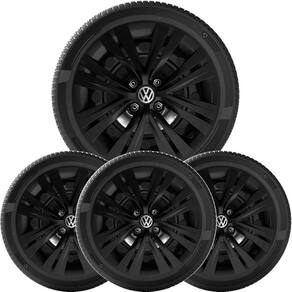 4X Calota Gol Saveiro Voyage G7 2023 Aro 15 Preto Novo 250Cp