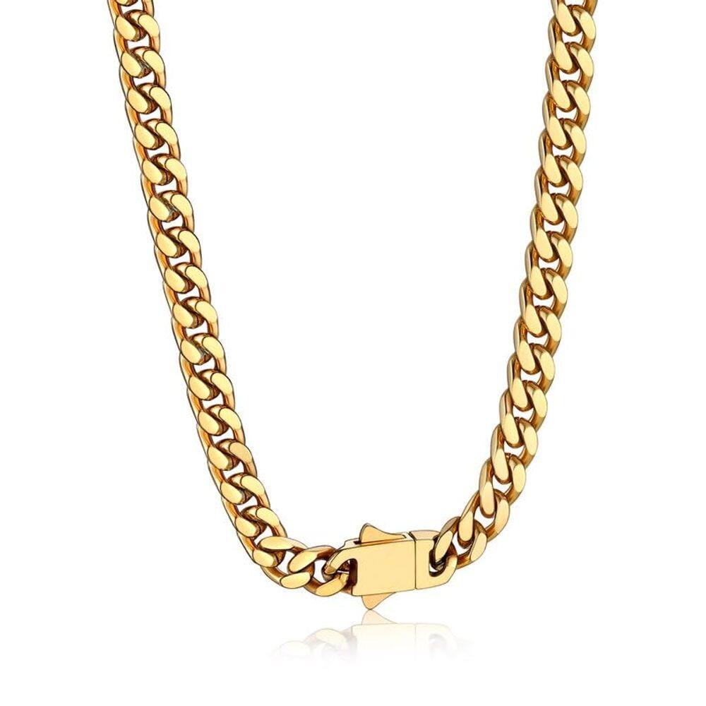 Corrente Bandmax Cuban Link 5mm para homens 50cm em aço inoxidável 316L