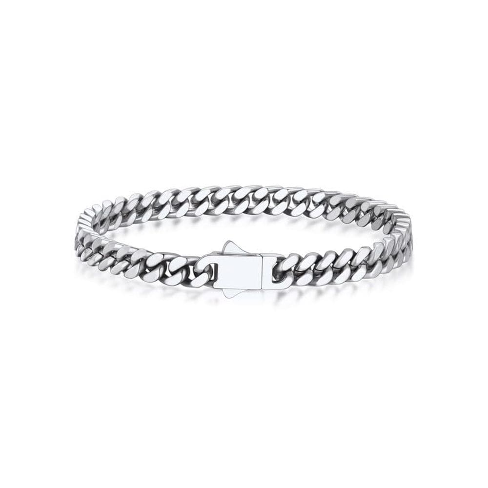 Pulseira Bandmax Cuban em Aço Inoxidável Curb Link 5mm 21cm