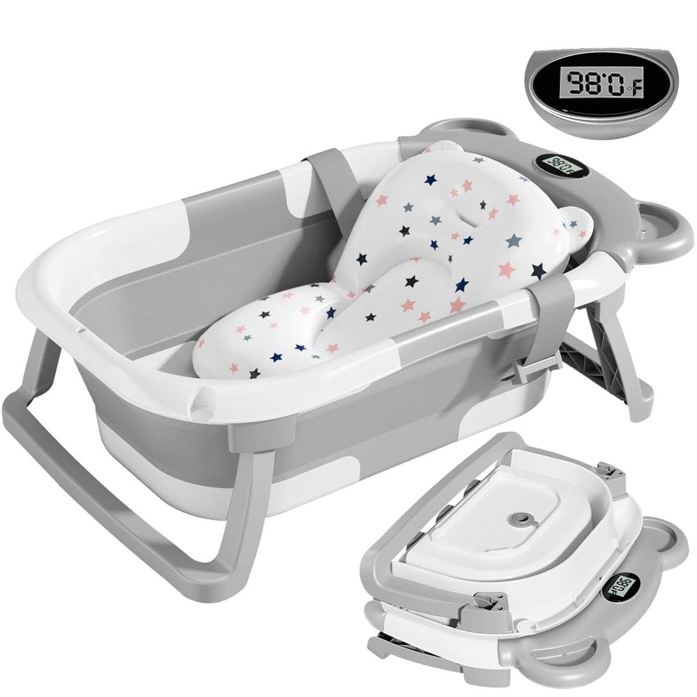 Banheira dobrável para bebês TPN para bebês e crianças pequenas com monitor de temperatura