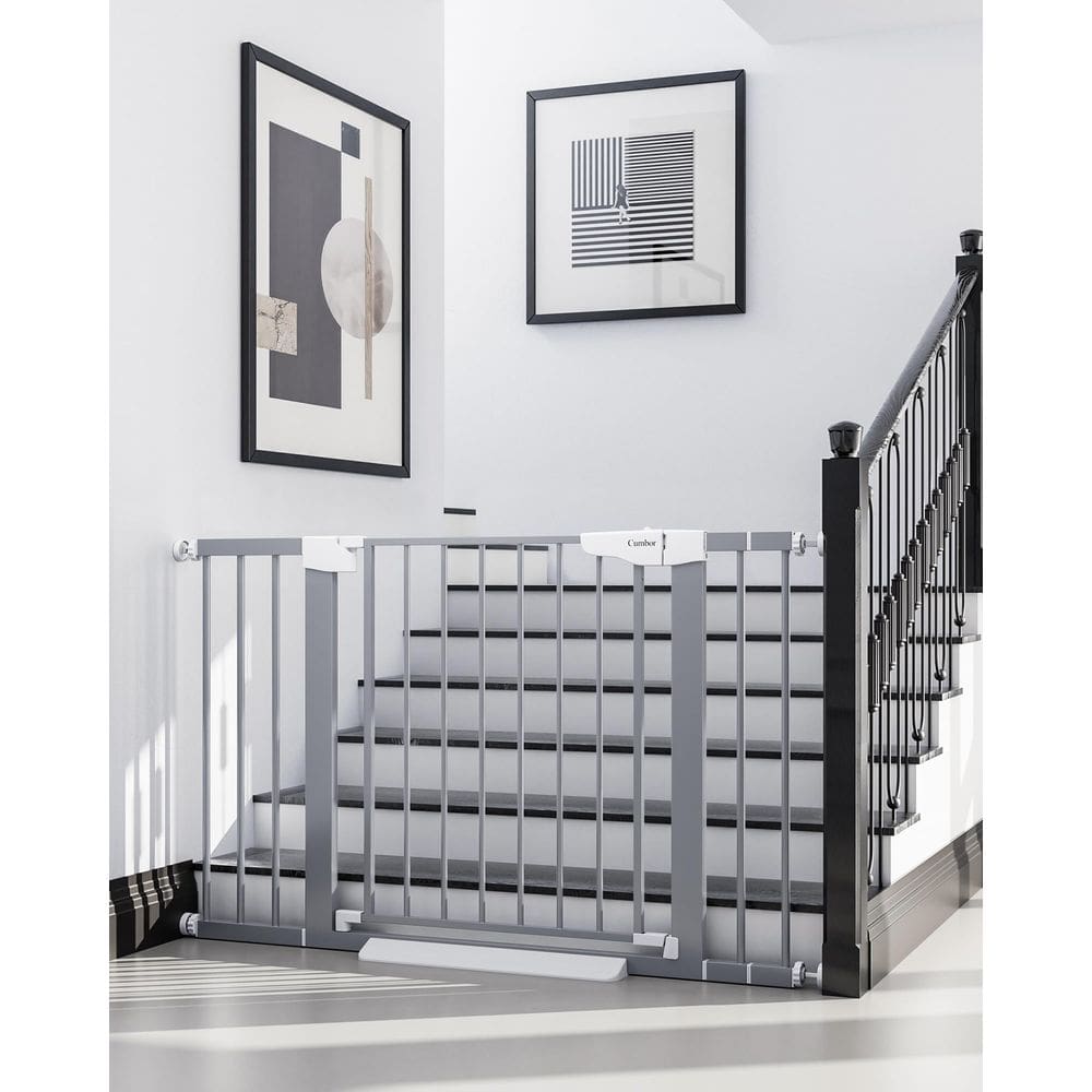 Baby Gate Cumbor 75,18-116,84 cm para escadas Auto Close Grey