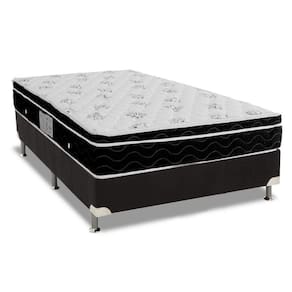 Cama Box Casal: Colchão Molas Bonnel Ortobom Nanolastic Physical Spring + Base Black(138X188)