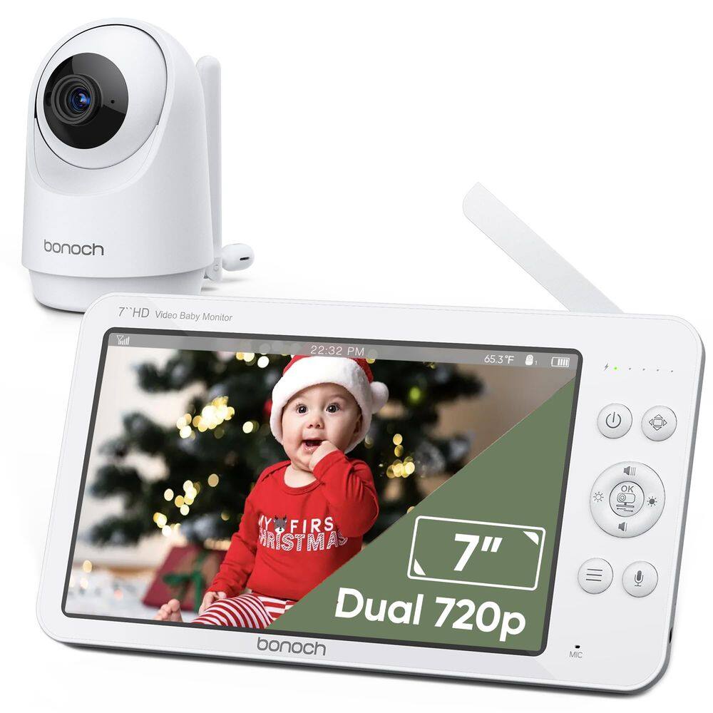 Monitor de bebê bonoch MegaView com câmera e áudio 720P HD
