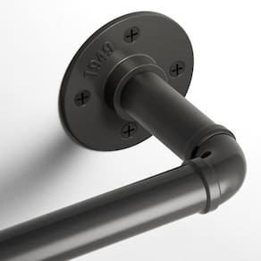 Varão de cortina TEAKMAMA Industrial 2,5 cm de diâmetro 70-120 cm cinza