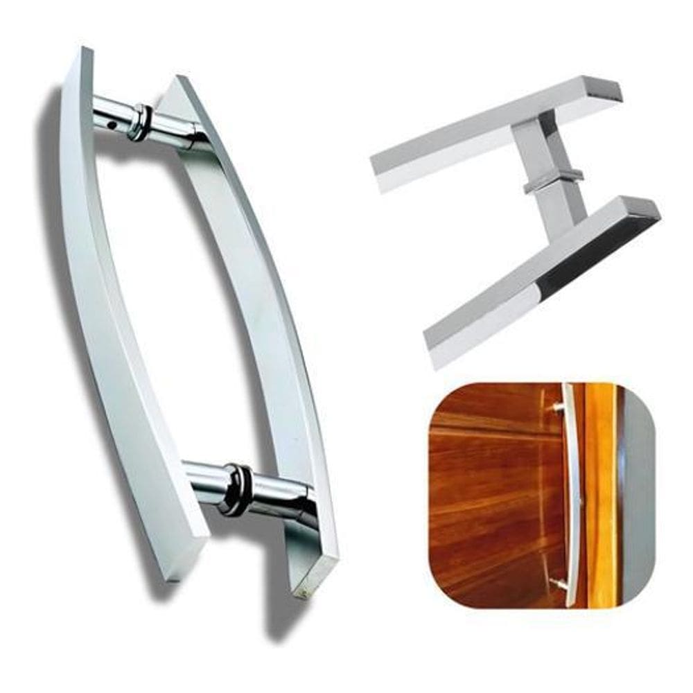 Puxador Barra Chata Curvo 60Cm Inox Pol Porta Mad Vidro Alum