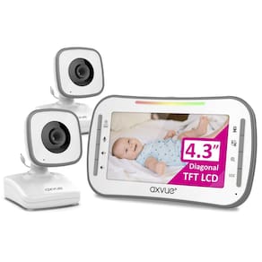 Monitor de vídeo para bebês Axvue A242 com tela de 4,3" com 2 câmeras