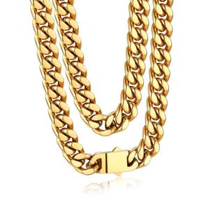 Colar Bandmax Gold 14K, corrente gargantilha cubana de 9 mm para homens