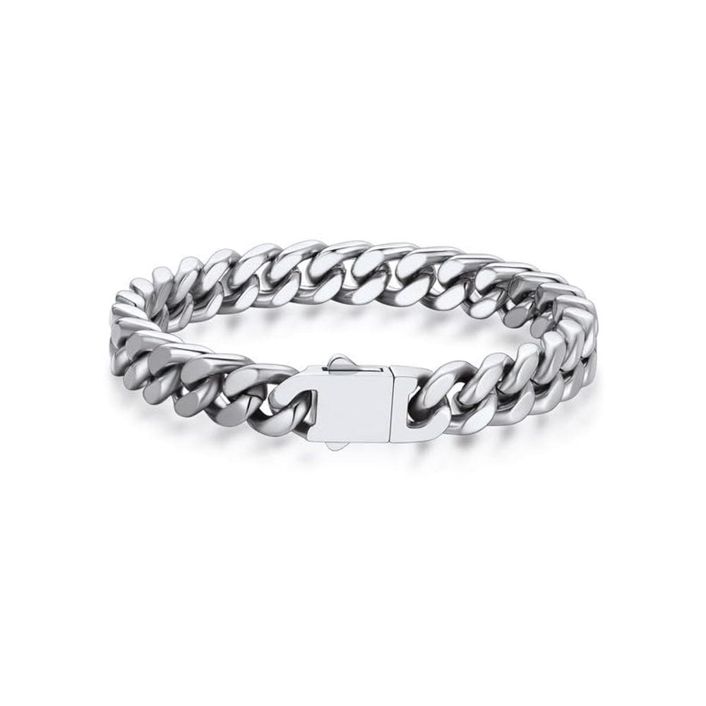 Pulseira Bandmax Miami Cuban Chain de aço inoxidável de 9 mm de largura