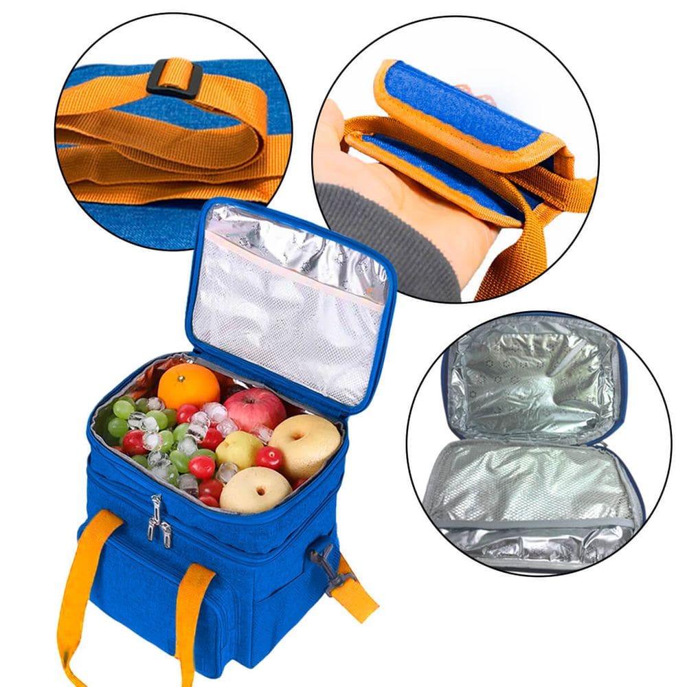 Bolsa Térmica Marmita Lancheira com Alça Design Sustentável, Conservação Térmica Avançada, Espaçosa e Ideal para Trabalho e Passeios Azul
