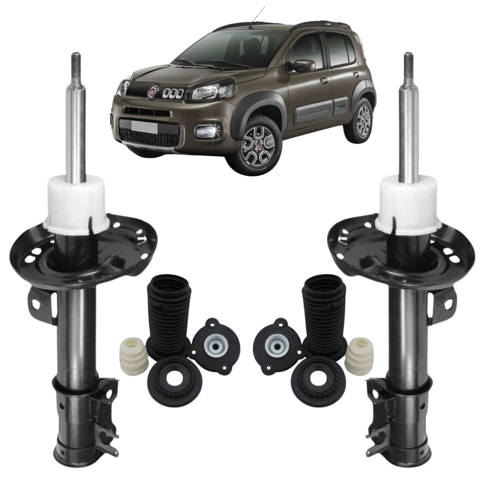 Amortecedores Dianteiros Nakata Fiat Uno Sporting 2011 A 2015 + Kit Batente Axios