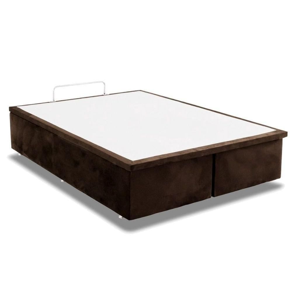 Cama Box Baú Casal Universal Suede Brown (138x188x35) - Ortobom