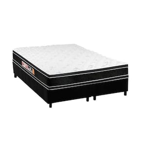 Cama Box King: Colchão Espuma Castor D33 Black E White Double Face + Base Crc Suede Black(193X203)