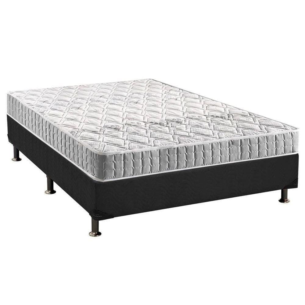 Cama Box Casal: Colchão Espuma D33 Anjos Orthosono + Base Crc Suede Gray(138X188)