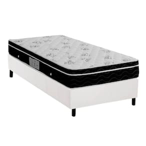 Cama Box Solteiro: Colchão Molas Ortobom Nanolastic Physical Spring + Base Crc Courano White(88X188)
