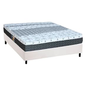 Cama Box Casal: Colchão Molas Castor Bonnel System Class + Base Crc Courano Branco(138X188)