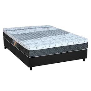 Cama Box Casal: Colchão Molas Castor Bonnel System Class + Base Crc Suede Cinza(138X188)