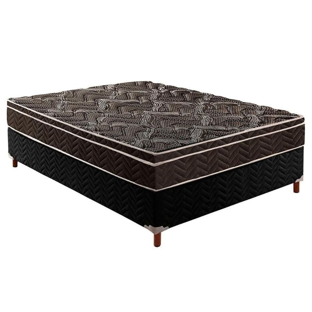 Cama Box Casal: Colchão Anatômico Paropas D28/Ep Pasquale + Base Crc Rústico Black(138X188)