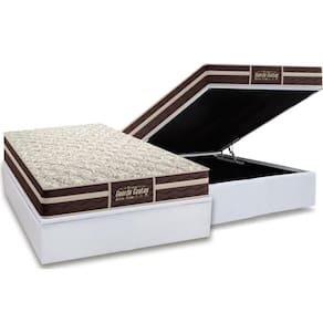 Cama Box Baú Casal: Colchão Ortopédico Probel Guarda Costas Extra Firme + Base White(138X188)