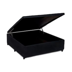 Cama Box Baú Casal Universal Suede Black (138x188x35) - Costa Rica