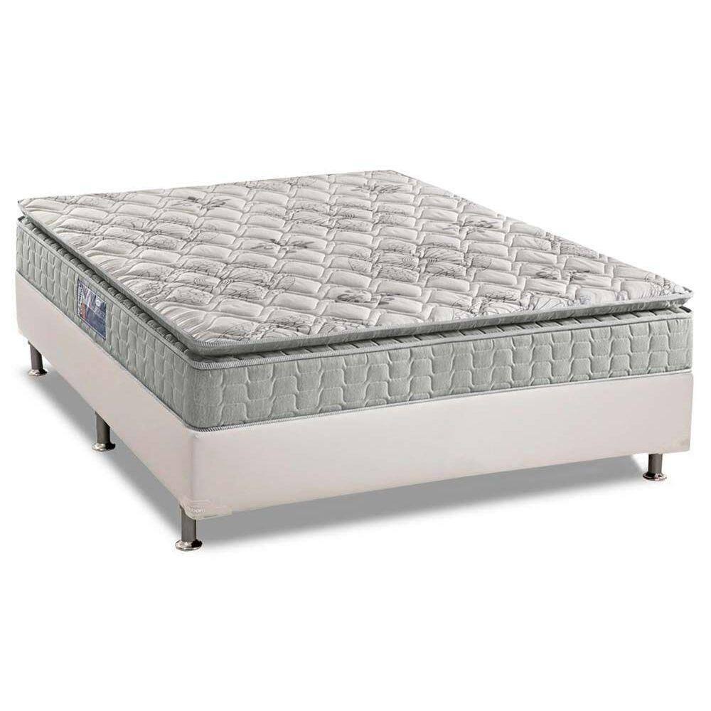 Cama Box Casal: Colchão Espuma D33 Anjos Orthosono + Base Crc Courano White(138X188)