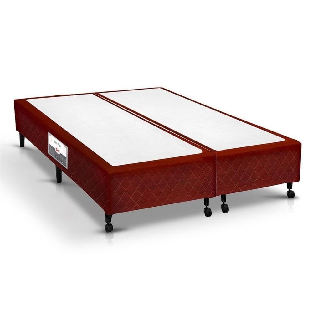 Cama Box Base Queen Poli Tecido Wine (158x198x23) - Castor