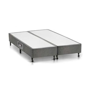 Cama Box Base Queen Gold Star Suede Gray (158x198x27) - Castor